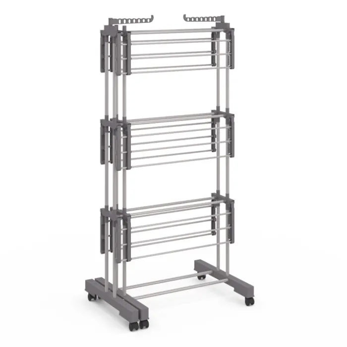 Séchoir à linge pliable extensible 40M gris 3 niveaux