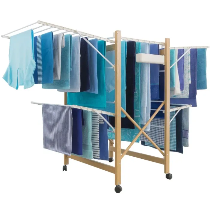 Séchoir design imitation bois pliable
