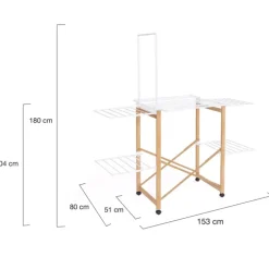Séchoir design imitation bois avec penderie pliable
