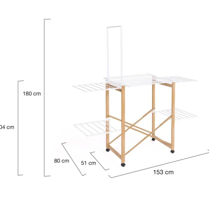 Séchoir design imitation bois avec penderie pliable