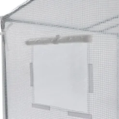 Serre de jardin blanche avec porte et fenêtres relevables