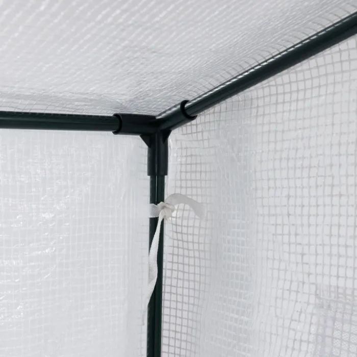 Serre de jardin blanche avec porte et fenêtres relevables