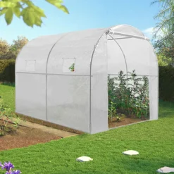 Serre de jardin tunnel blanche 6m2