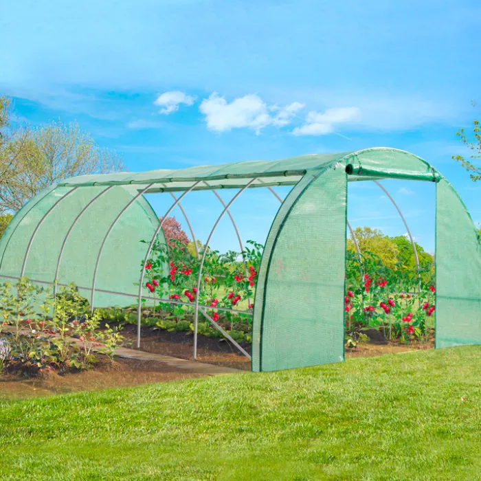 Serre de jardin verte 18 m² 3x6 m