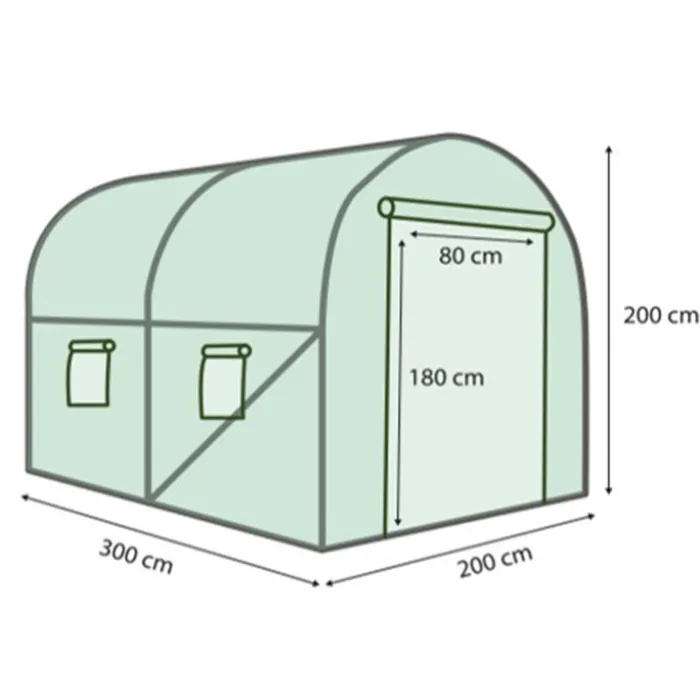 Serre de jardin verte 6 m² 3 x 2 m