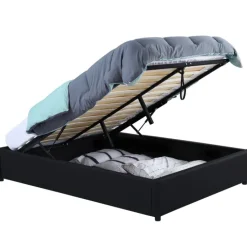 Sommier coffre de rangement 140x190 cm noir