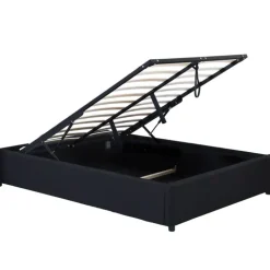 Sommier coffre de rangement 140x190 cm noir