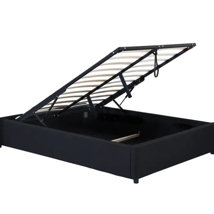 Sommier coffre de rangement 140x190 cm noir