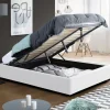 Sommier coffre de rangement 140x190 cm blanc