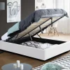 Sommier coffre de rangement 160x200 cm blanc