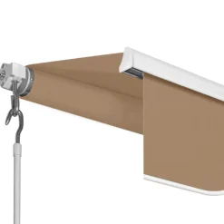 Store banne manuel 3,80 x 3 m extérieur couleur taupe