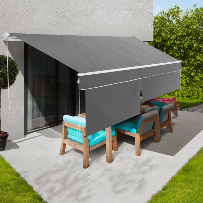 Store banne 3x2 m enroulable gris anthracite