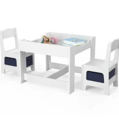 Table à dessin pour enfant avec 2 chaises et bacs de rangement