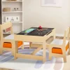 Table à dessin réversible pour enfant avec 2 chaises et bacs de rangement