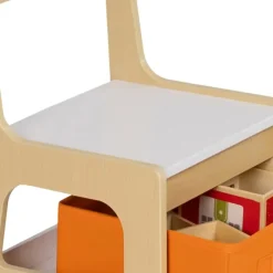 Table à dessin réversible pour enfant avec 2 chaises et bacs de rangement
