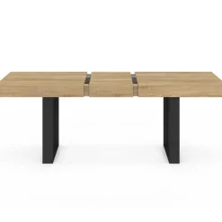 Table à manger 4 à 8 personnes bois et noir