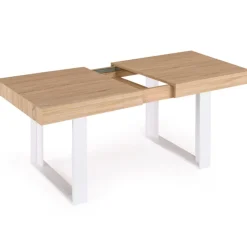 Table à manger 4 à 8 personnes bois et blanc