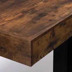 Table à manger 200 cm 10 personnes bois effet vieilli et noir