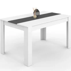 Table à manger 6 personnes blanche et grise