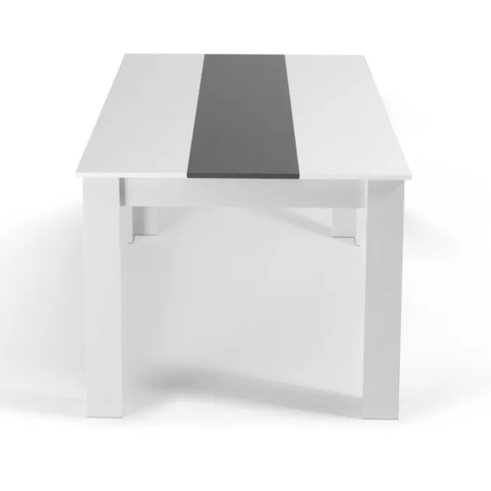 Table à manger 6 personnes blanche et grise