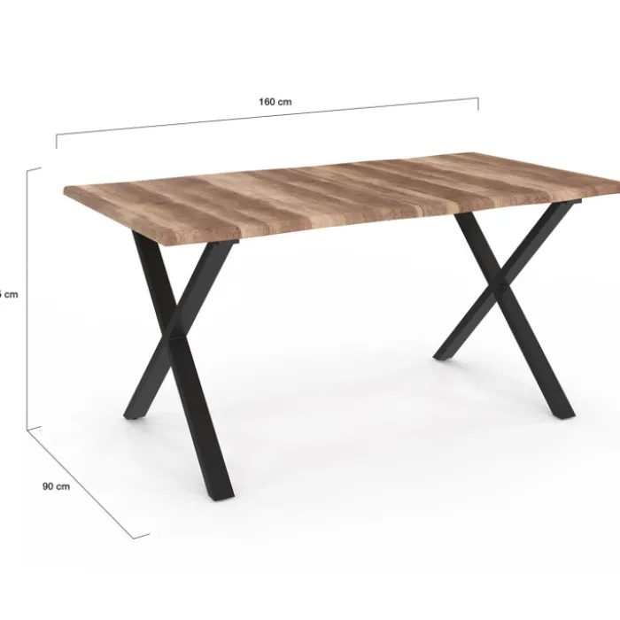 Table à manger 6 personnes avec pieds en forme de X