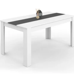 Table à manger 8 personnes blanche et grise