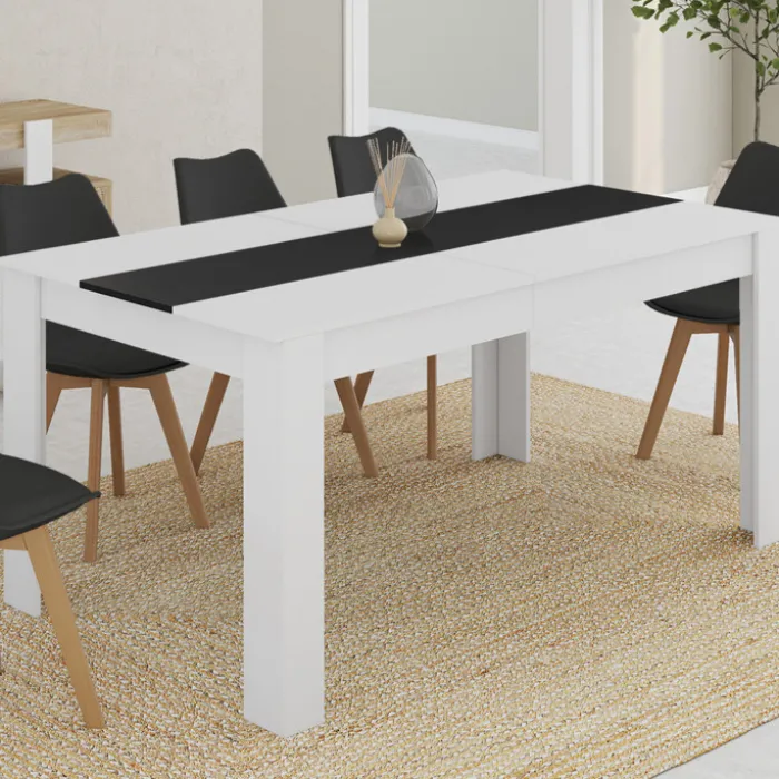 Table à manger 8 personnes blanche et noire
