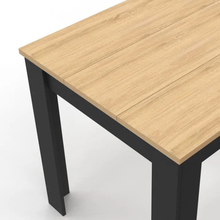Table à manger 110 X 70 cm noir et bois