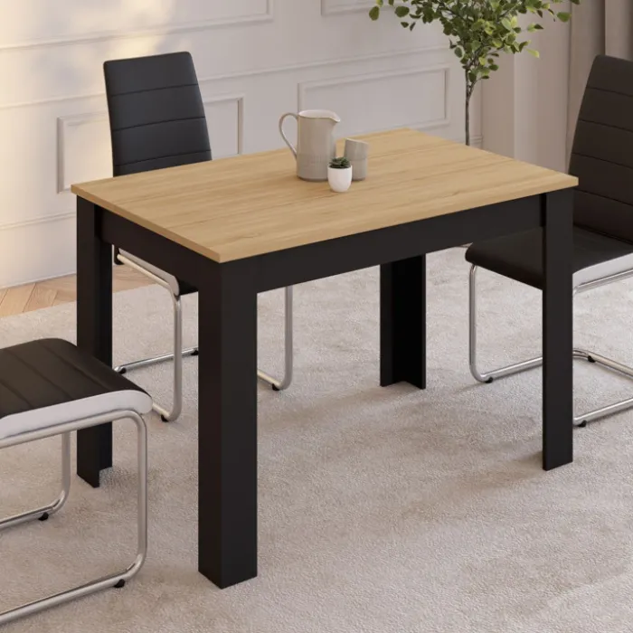 Table à manger 110 X 70 cm noir et bois