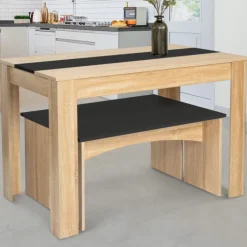 Table à manger avec banc en bois