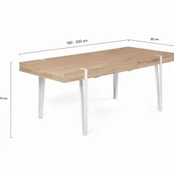 Table à manger bois clair extensible 6-10 personnes avec pied épingle