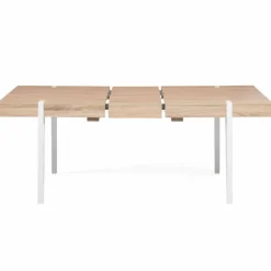 Table à manger bois clair extensible 6-10 personnes avec pied épingle