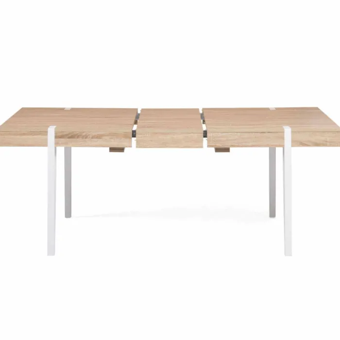 Table à manger bois clair extensible 6-10 personnes avec pied épingle