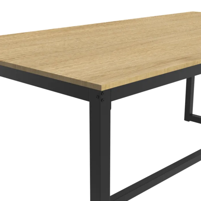 Table à manger bois et métal noir 180 cm