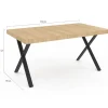 Table à manger bois et métal noir 160 cm