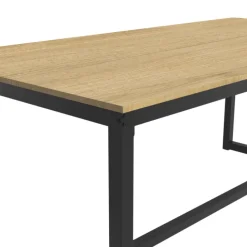 Table à manger bois et métal noir 120 cm