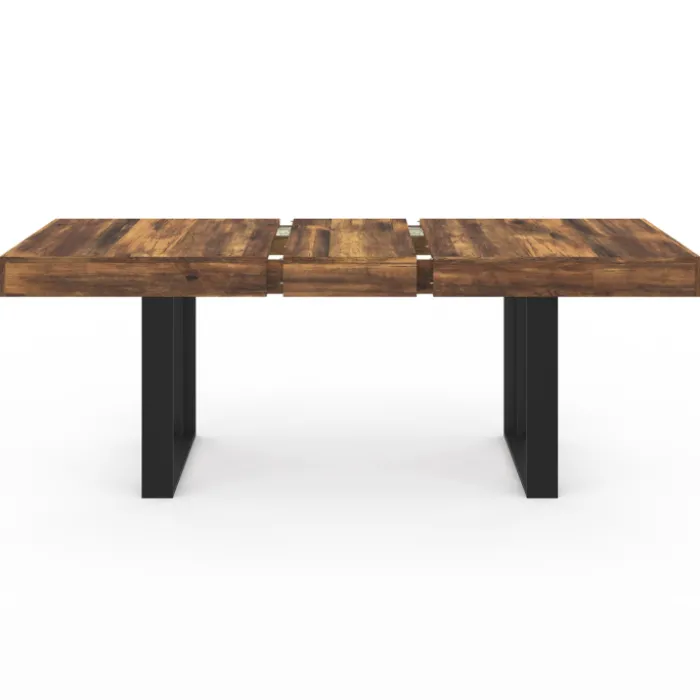 Table à manger bois foncé extensible 4-8 personnes 160-200 cm