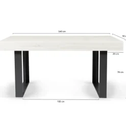 Table à manger bois gris 160 cm