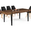 Table à manger effet bois vieilli et métal noir 200 cm 10 personnes