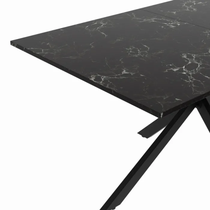 Table à manger effet marbre noir