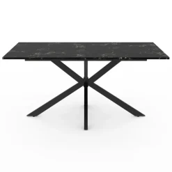 Table à manger effet marbre noir