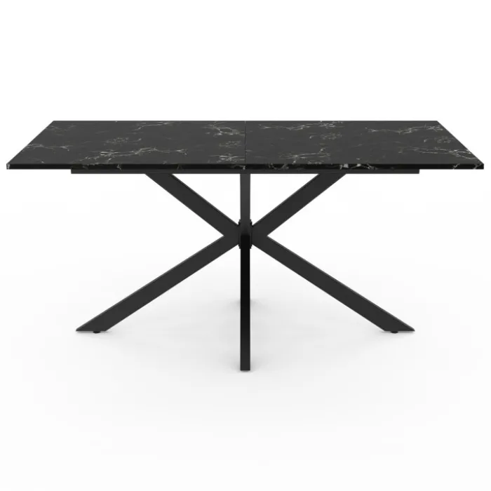 Table à manger effet marbre noir