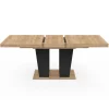Table à manger extensible avec pied central bois et noir