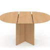 Table à manger extensible ovale 4-8 personnes bois façon hêtre 110-150 cm