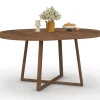 Table à manger extensible ronde 4-8 personnes noyer 110-150 cm