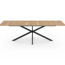 Table à manger extensible 8-12 personnes bois et noir