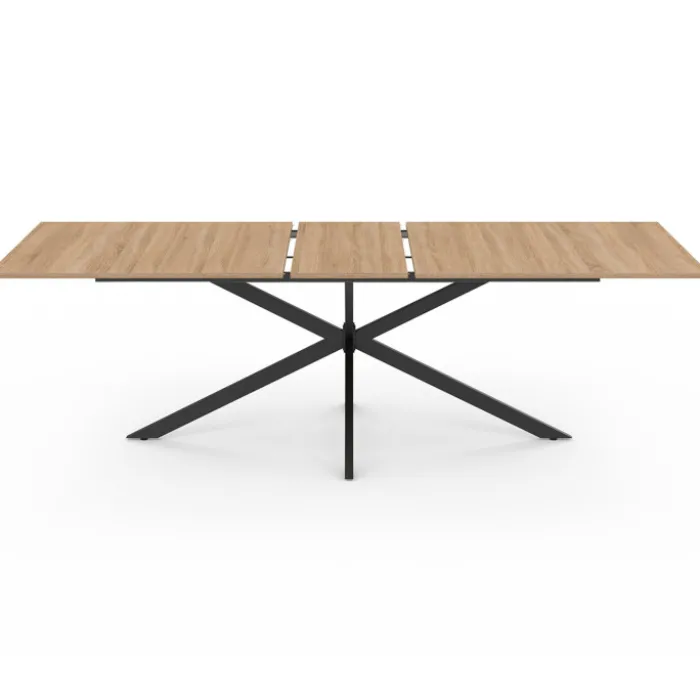 Table à manger extensible 8-12 personnes bois et noir