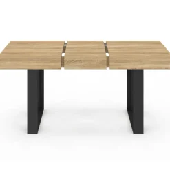 Table à manger extensible 120-160 cm 4-6 personnes noire et bois