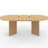 Table à manger extensible ovale 160-200 cm bois façon hêtre 6-10 personnes