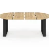 Table à manger extensible ronde 4-10 personnes bois et noir 110-200 cm